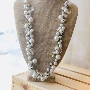 Chloe Isabel Pearl + Crystal Drop necklace